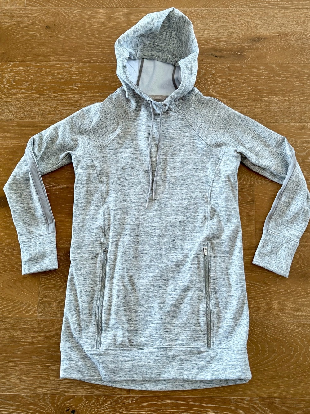 Athleta Hooded Sweatshirt Dress Tunic Heather Gray Size Small NWOT